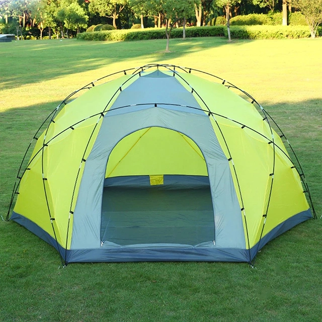 Double Layer & Double Door Hexagon Automatic 3-4 Person Outdoor Camping Tent