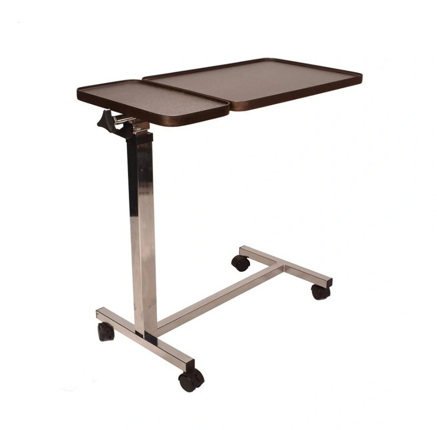 Deluxe Twin Top Over Bed Table Adjustable Height and Angle